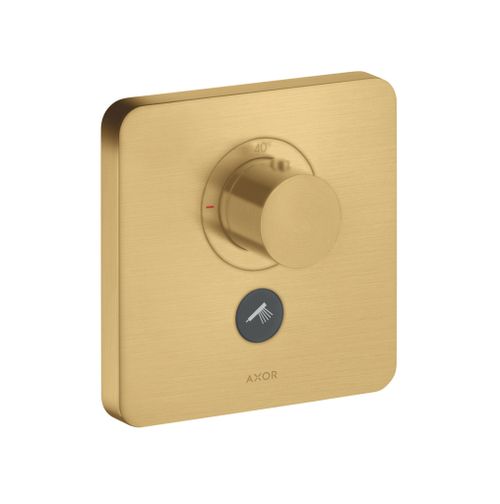 AXOR-HG-AXOR-ShowerSelect-Thermostat-HighFlow-Unterputz-softcube-fuer-1-Verbraucher-und-einen-zusaetzlichen-Abgang-Brushed-Gold-Optic-36706250 gallery number 1